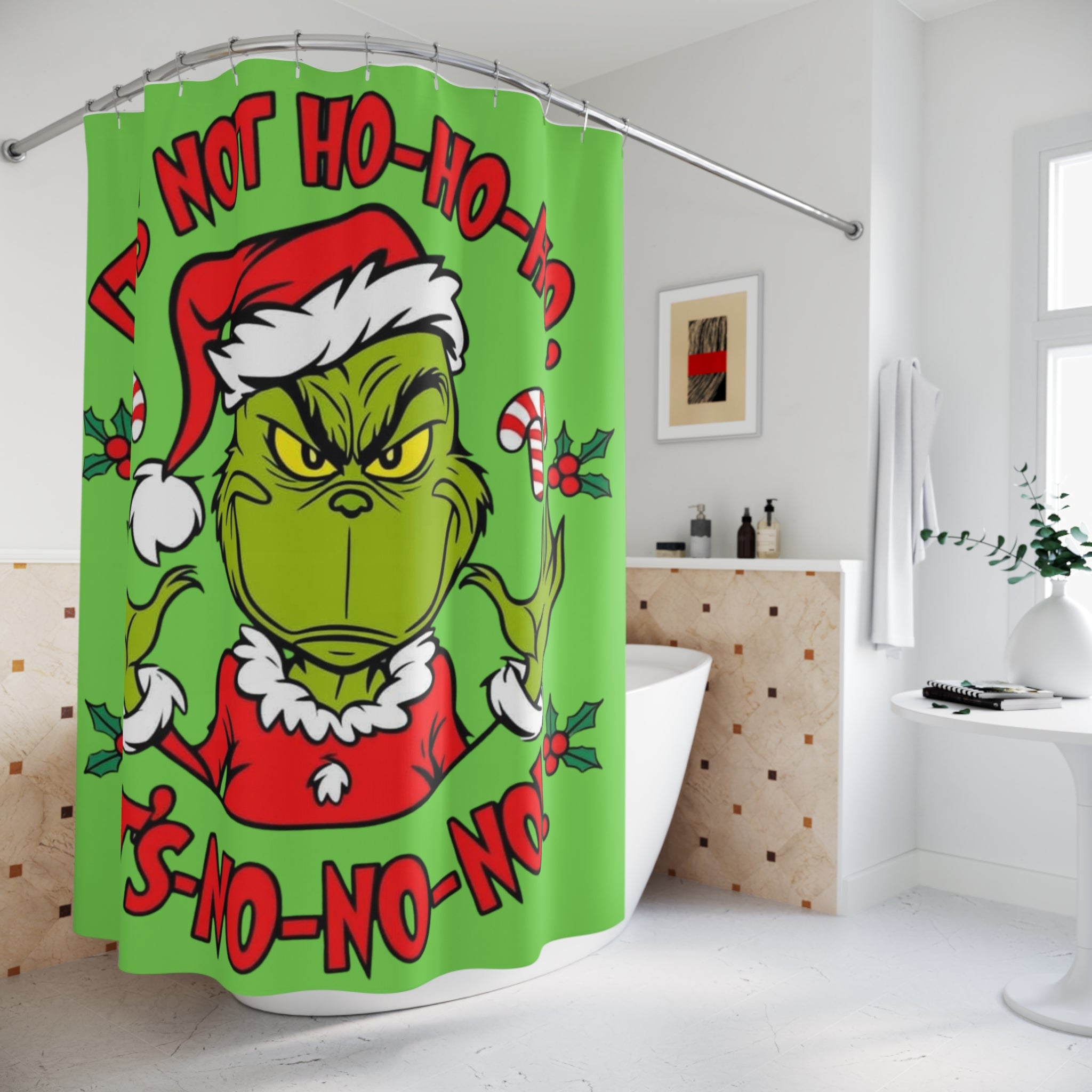 Grinch 'It’s Not Ho-Ho-Ho, It’s No-No-No' Christmas Shower Curtain